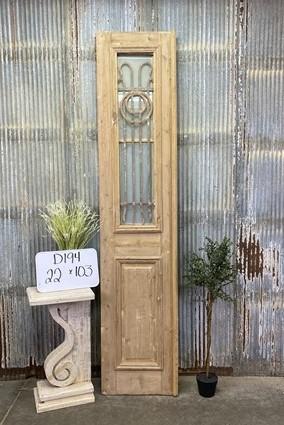 Antique French Single Door (22x103) Iron Wood Door, European Door D194