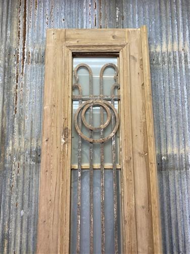 Antique French Single Door (22x103) Iron Wood Door, European Door D194