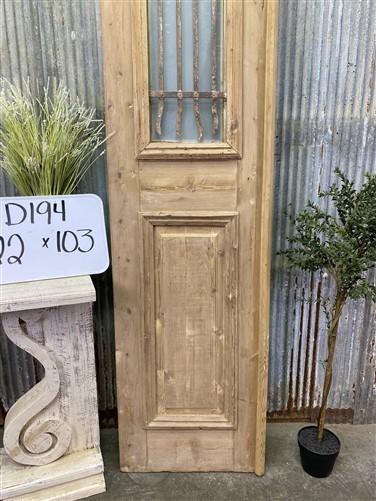 Antique French Single Door (22x103) Iron Wood Door, European Door D194