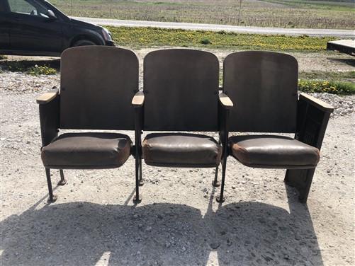 3 Padded Folding Theater Seats, Auditorium Theatre Seat, Entryway Bench C20