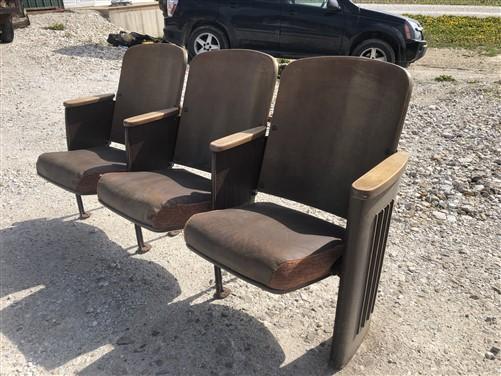 3 Padded Folding Theater Seats, Auditorium Theatre Seat, Entryway Bench C20