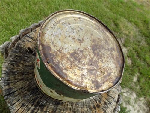 Texaco Grease Tin Can, 5 Lb Texaco Grease, Texas Co Advertising Sign, Gas & Oil,