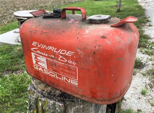 6 Gallon Evinrude Gasoline Gas Fuel Tank, Vintage Outboard Boat Motor Tank A1,