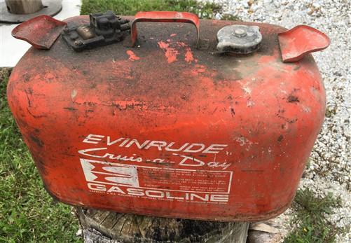 6 Gallon Evinrude Gasoline Gas Fuel Tank, Vintage Outboard Boat Motor Tank A1,