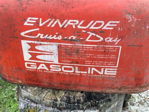 6 Gallon Evinrude Gasoline Gas Fuel Tank, Vintage Outboard Boat Motor Tank A1,