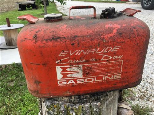 6 Gallon Evinrude Gasoline Gas Fuel Tank, Vintage Outboard Boat Motor Tank A1,