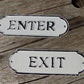 Pair Enter Exit Signs, Metal Office Business Door Signs, Exit Sign, Enter Sign