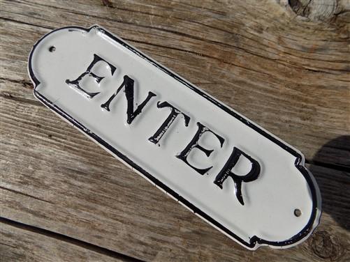 Pair Enter Exit Signs, Metal Office Business Door Signs, Exit Sign, Enter Sign