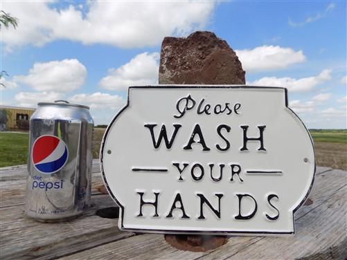 Please Wash Your Hands Sign, Metal Business Bathroom Restroom Toilet Wall Sign,