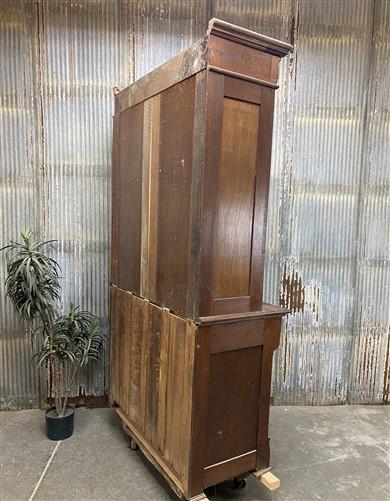 Walnut Dining Room Cabinet, Vintage China Hutch, Display Case Kitchen Cupboard A