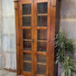 Library Bookcase, 2 Door Walnut Display Case, Kitchen Cabinet, China Cabinet, D