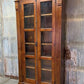 Library Bookcase, 2 Door Walnut Display Case, Kitchen Cabinet, China Cabinet, D