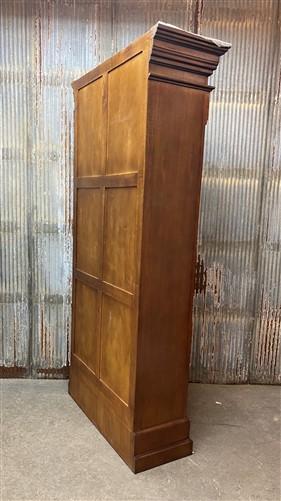 Library Bookcase, 2 Door Walnut Display Case, Kitchen Cabinet, China Cabinet, D