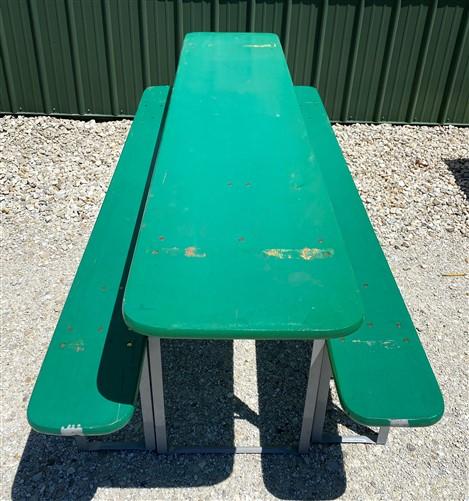 Wood Vintage German Beer Garden Table and Benches, Oktoberfest Picnic Table G54