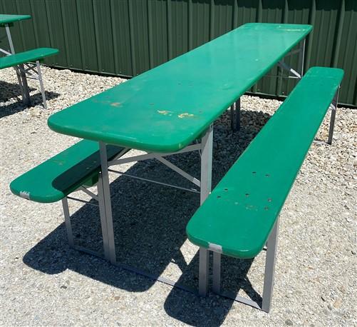 Wood Vintage German Oktoberfest ,Beer Garden Table and Benches, Picnic Table G54