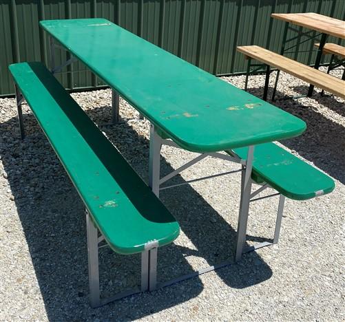 Wood Vintage German Oktoberfest ,Beer Garden Table and Benches, Picnic Table G54