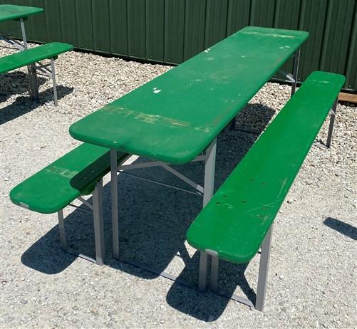 Wood Vintage German Oktoberfest ,Beer Garden Table and Benches, Picnic Table G81