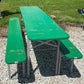 Wood Vintage German Oktoberfest ,Beer Garden Table and Benches, Picnic Table G94