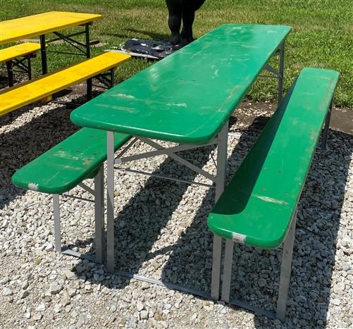 Wood Vintage German Oktoberfest ,Beer Garden Table and Benches, Picnic Table G94