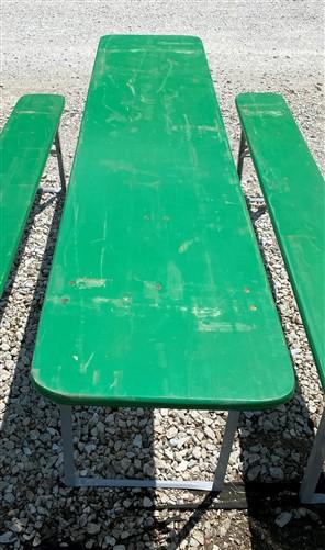 Wood Vintage German Oktoberfest ,Beer Garden Table and Benches, Picnic Table G94