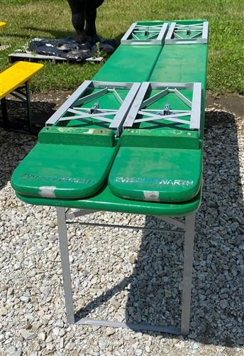 Wood Vintage German Oktoberfest ,Beer Garden Table and Benches, Picnic Table G94