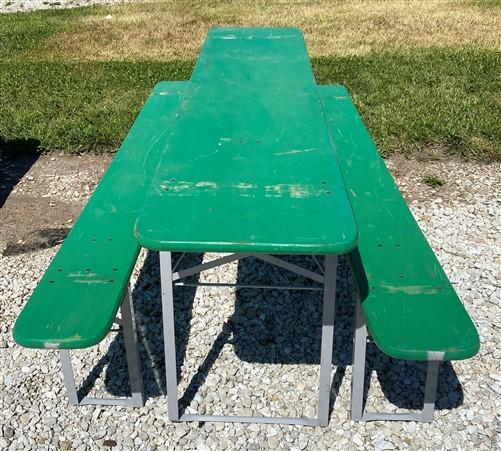 Wood Vintage German Oktoberfest ,Beer Garden Table and Benches, Picnic Table G62