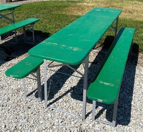 Wood Vintage German Oktoberfest ,Beer Garden Table and Benches, Picnic Table G62