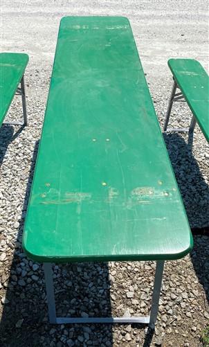 Wood Vintage German Oktoberfest ,Beer Garden Table and Benches, Picnic Table G62