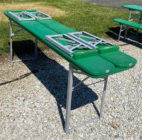 Wood Vintage German Oktoberfest ,Beer Garden Table and Benches, Picnic Table G62