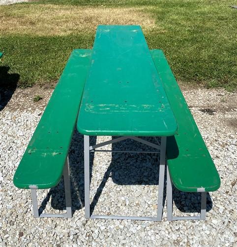 Wood Vintage German Oktoberfest ,Beer Garden Table and Benches, Picnic Table G61