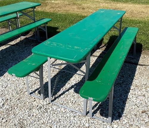 Wood Vintage German Oktoberfest ,Beer Garden Table and Benches, Picnic Table G61