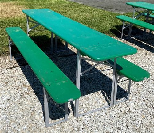 Wood Vintage German Oktoberfest ,Beer Garden Table and Benches, Picnic Table G61