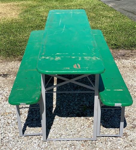 Wood Vintage German Oktoberfest ,Beer Garden Table and Benches, Picnic Table G60