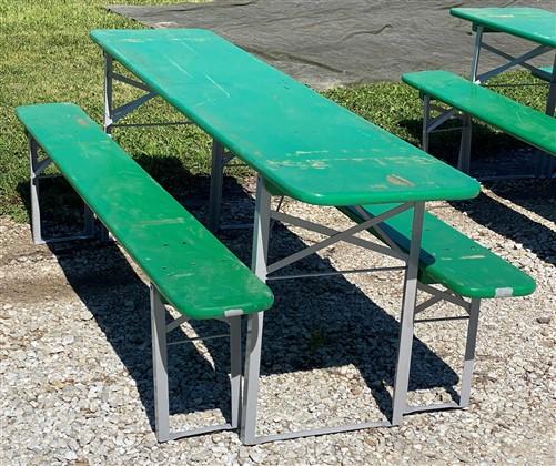 Wood Vintage German Oktoberfest ,Beer Garden Table and Benches, Picnic Table G60