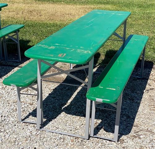 Wood Vintage German Oktoberfest ,Beer Garden Table and Benches, Picnic Table G60