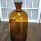 Brown Glass Apothecary Jar, Pharmacy Druggist Medicine Bottle, Amber Glass E2,