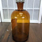 Brown Glass Apothecary Jar, Pharmacy Druggist Medicine Bottle, Amber Glass E2,