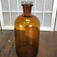 Brown Glass Apothecary Jar, Pharmacy Druggist Medicine Bottle, Amber Glass E2,