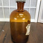 Brown Glass Apothecary Jar, Pharmacy Druggist Medicine Bottle, Amber Glass E2,