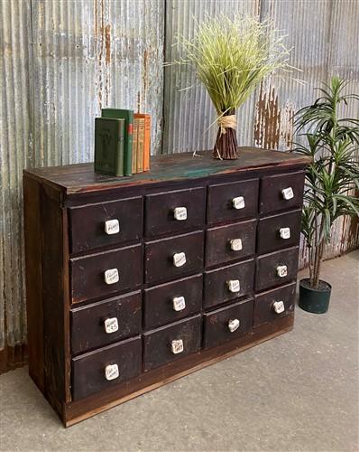 16 Drawer Apothecary, Hardware Store Cabinet, Store Display Pharmacy Cupboard