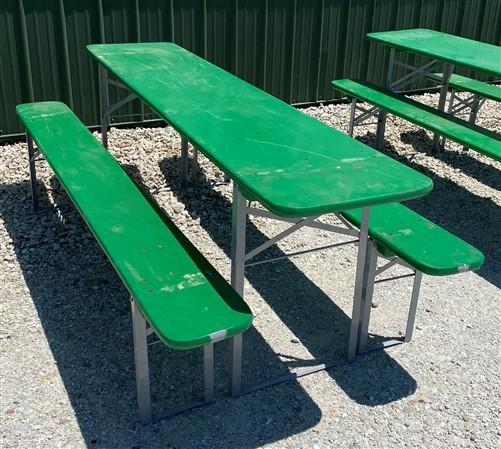 Wood Vintage German Oktoberfest ,Beer Garden Table and Benches, Picnic Table G77