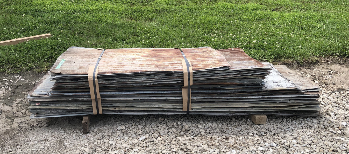 82 Sheets Barn Tin, Corrugated Metal, Reclaimed Salvage 4-7' Long 928 sq ft A16