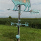 3D Rustic Cow Weathervane, Lightning Rod Barn Topper, Country Decor Patina,