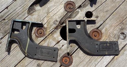 Russwin 128 C Potbelly Door Closer Brackets, Vintage Industrial Hardware J,