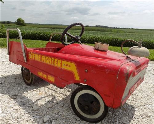 1960s AMF Fire Fighter Unit NO 508 Pedal Car, Childs Retro Ride On Truck Toy