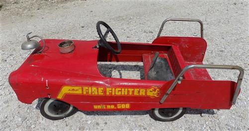 1960s AMF Fire Fighter Unit NO 508 Pedal Car, Childs Retro Ride On Truck Toy