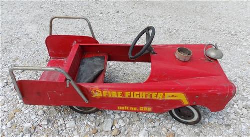 1960s AMF Fire Fighter Unit NO 508 Pedal Car, Childs Retro Ride On Truck Toy