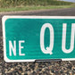 Quincy St Street Sign, Vintage Green Road Sign, 36x9 Metal Wall Sign, Garage