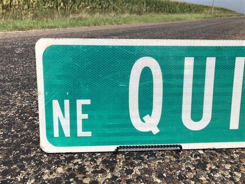 Quincy St Street Sign, Vintage Green Road Sign, 36x9 Metal Wall Sign, Garage