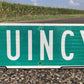 Quincy St Street Sign, Vintage Green Road Sign, 36x9 Metal Wall Sign, Garage